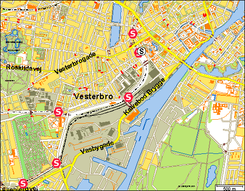 Kort over Vesterbro